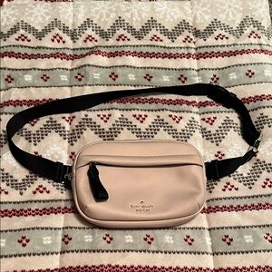 Kate Spade Blush Belt Bag with Black Strap